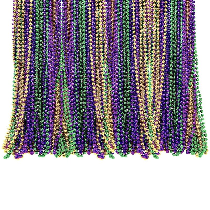 Colar frisado Mardi Gras, bijuterias, contas para eventos de novidade, 33 "Long, 7mm Thick, 30 pcs