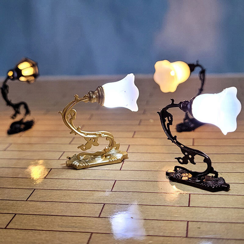 نموذج مصباح جداري لديكور بيت الدمية ، ثريا ساحة الحديقة ، مصباح LED على طاولة الرمال ، 2 * *