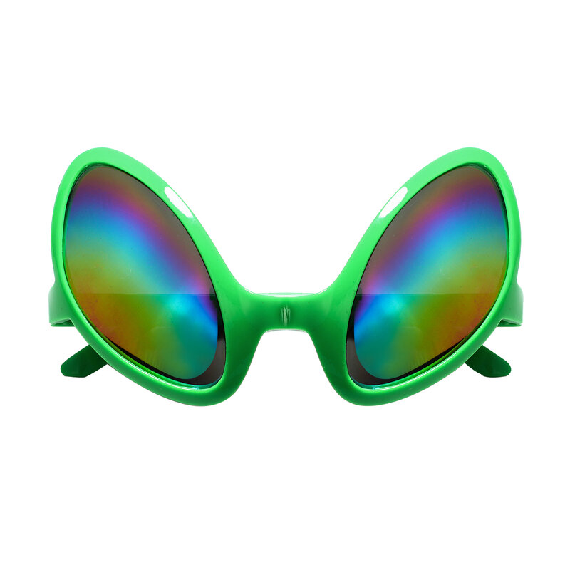 Adult Kids Funny Alien Cosplay Accessories Colorful Lens Alien Glasses Martian Hair Hoop Headband for Halloween Theme Party