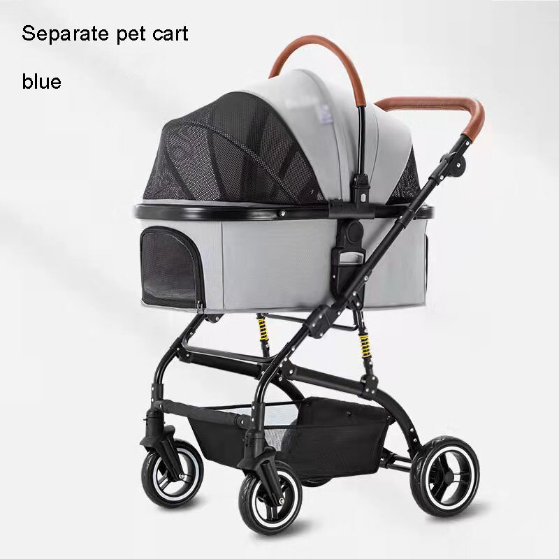 Pet Cart Dog Car Seat Separate Large Pet Stroller Kitty Four Wheels Disabled Pets Go Out For A Walk Travel Shopping Dog Stroller