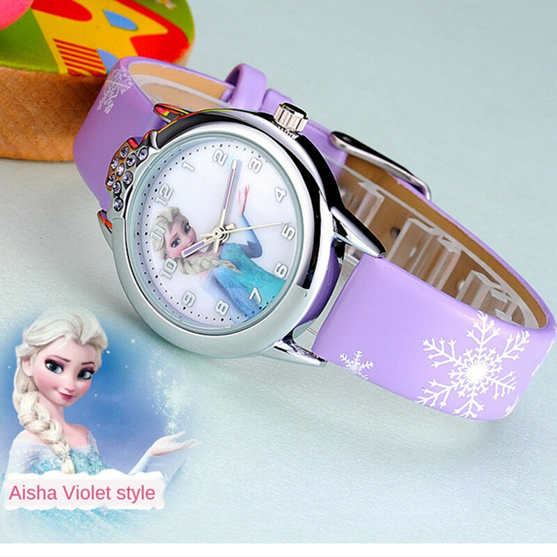 Disney Frozen Children's Watch Cartoon Anime figure Elsa Anna Belt Analog luminous Digital electronic watch kids birthday gifts