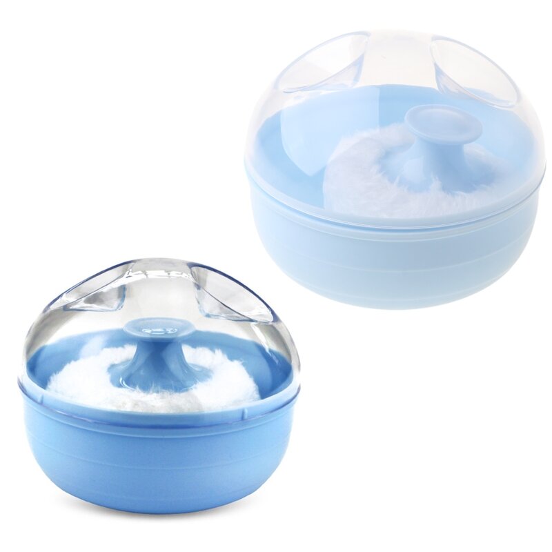 Caja dispensadora esponja para polvo cosmético para cuidado del cuerpo y cara portátil para bebé