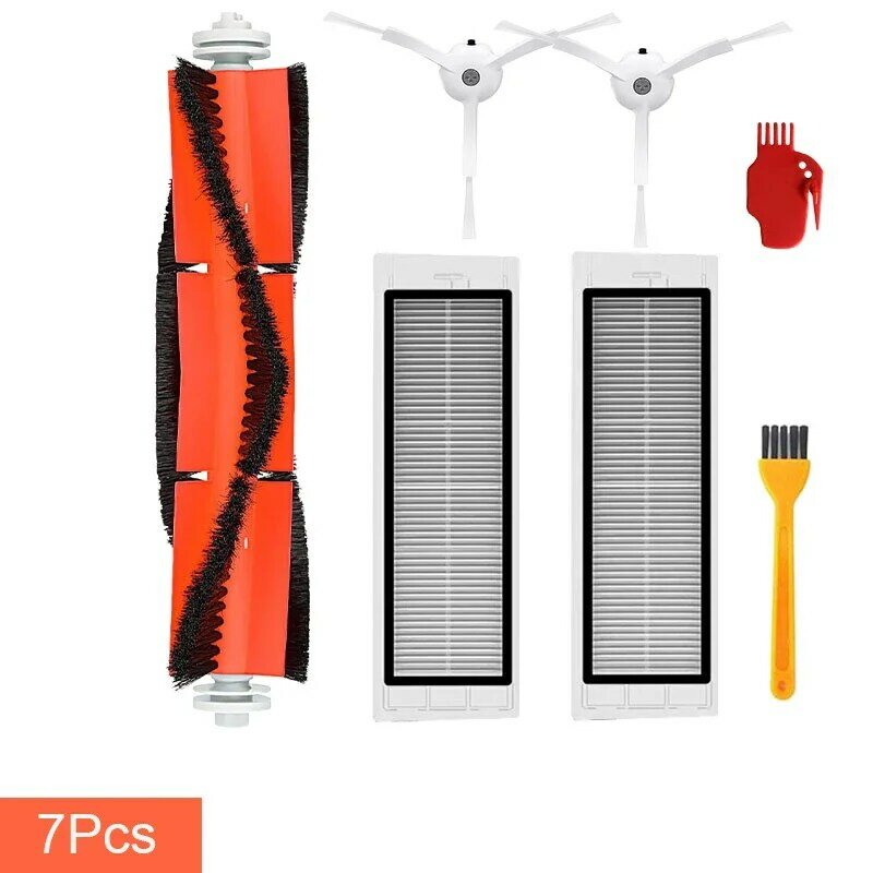 7PCS Main Brush Side Brush HEPA Filter Vacuum Cleaner Parts Accessories For Xiaomi 1S Rock S6 S5 S60 S5 S55 S50 E25 E35
