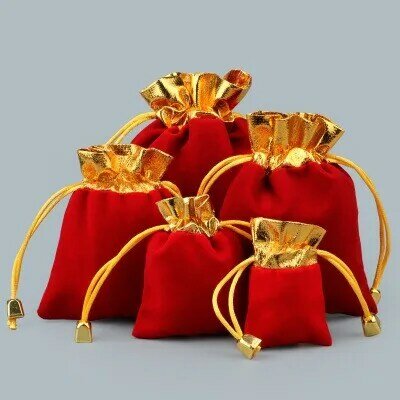 Bolsa de la suerte para Festival de Año Nuevo y Navidad, bolsa de regalo de boda, cajas de joyería suave, pequeña bolsa de regalo