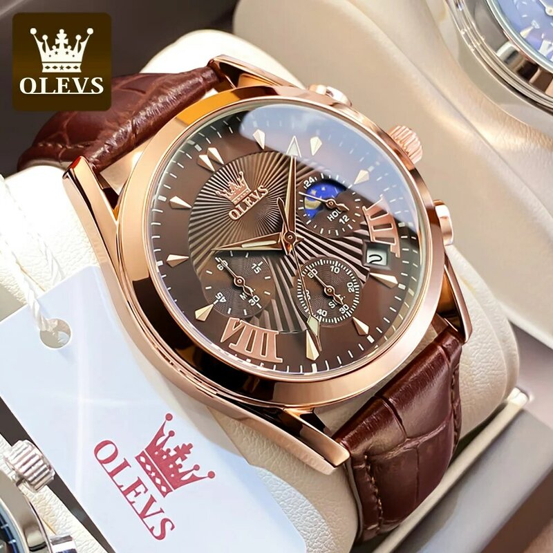 OLEVS-Marca de luxo masculina relógio de pulso de alta qualidade, moda casual, original, novo, 2023