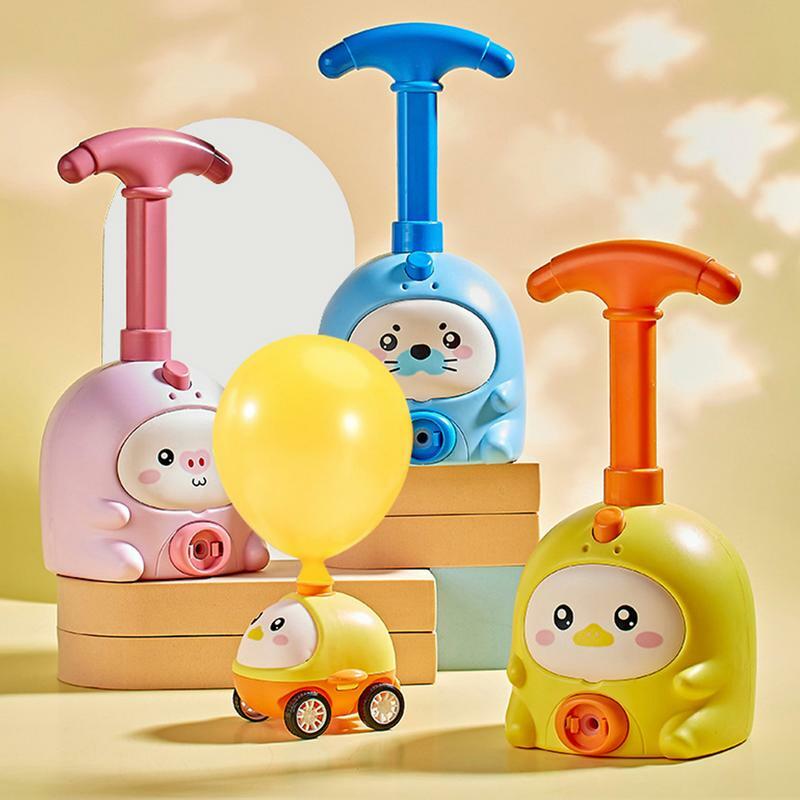 Balloon Launcher Car Toy Set Inertial Pressure Balloon Powered Car Portable Science Intelligence  Educational Novelty Car Toys