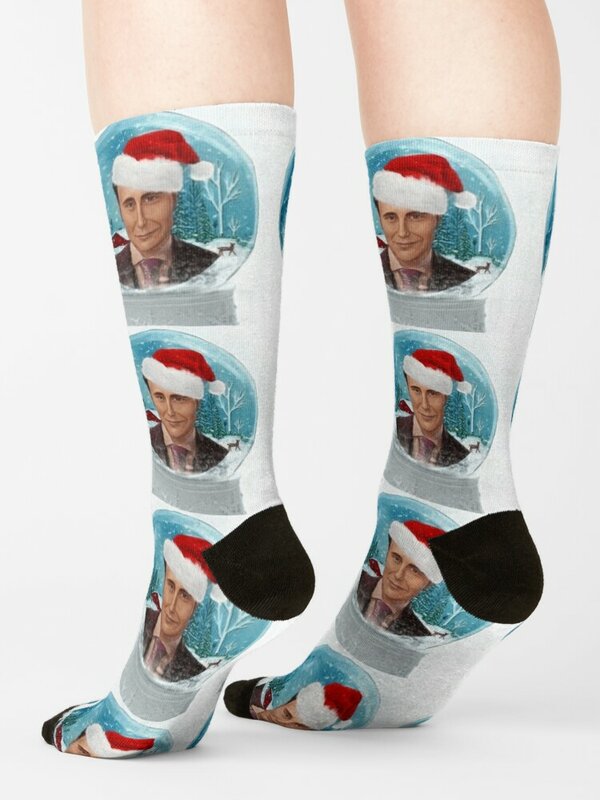 Weihnachten Hannibal im Winter Schneekugel mit Weihnachts mütze Socken Luxus Socke Winter Geschenke Spaß Socken warme Socken Socken Frauen Männer