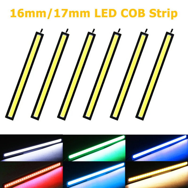 Ultra Thin Bright LED COB Strip Waterproof DC 12V DRL Lamp Day Time Running Driving Lamp for Auto Car Side Light Fog Light