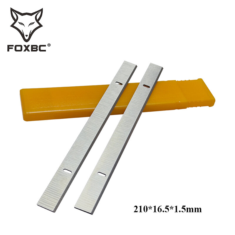FOXBC 210mm x 16.5mm x 1.5mm lames de raboteuse HSS pour Einhell TH-SP 204,TC-SP 204 raboteuse 210mm couteau à raboter outil de menuiserie 2 pièces
