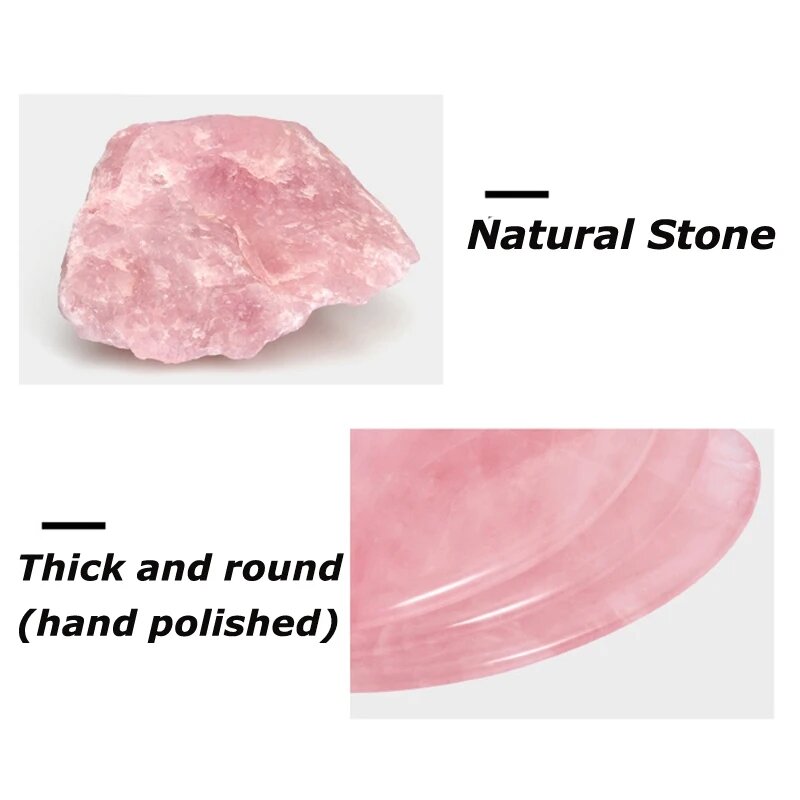 Rodillo de Jade de cuarzo rosa Natural, masajeador Gua Sha, raspador Gouache para el cuidado de la piel Facial, herramienta de belleza