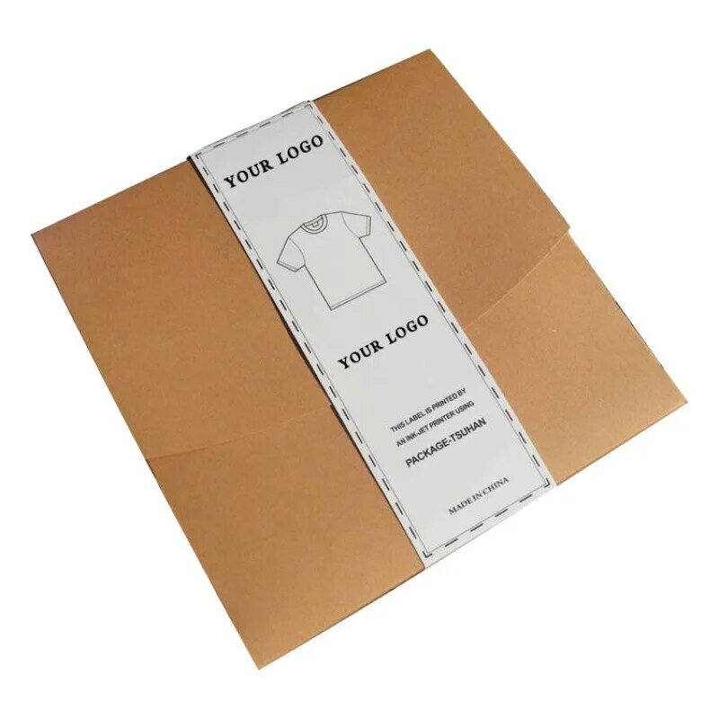 Spersonalizowana koszulka do pakowania odzieży z papieru pakowego z papieru pakowego pudełko ze spersonalizowanym Logo składana odzież do pakowania Tshirt