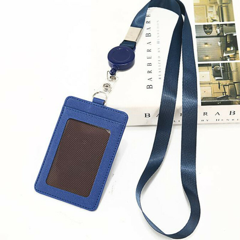 หนัง PU แบบใหม่ Work Card ชุดแขน ID Card Badge กระเป๋าใส่ของ Clear กระเป๋าสตางค์ใส่บัตรเครดิตคลิป Badge อุปกรณ์ตัวยึด