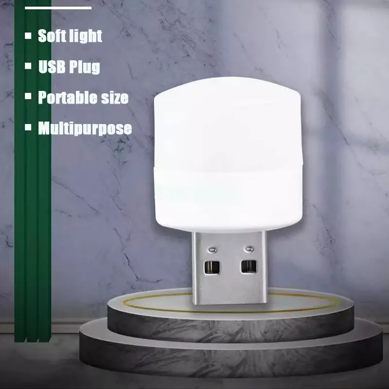 Mini Led Nachtlampje Usb Plug Lamp Computer Power Bank Opladen Usb Boek Lichten Ronde Lezen Oogbescherming Lampen