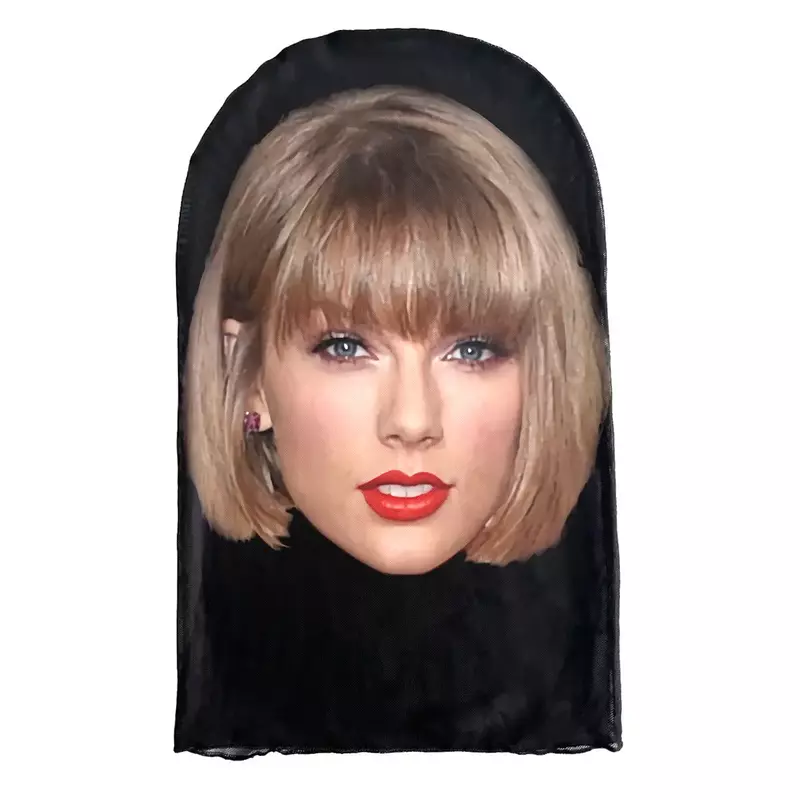 Casco de Cosplay para hombre y mujer, máscara de cara completa transpirable con capucha de malla elástica impresa en 3D, cantante Taylor Swift