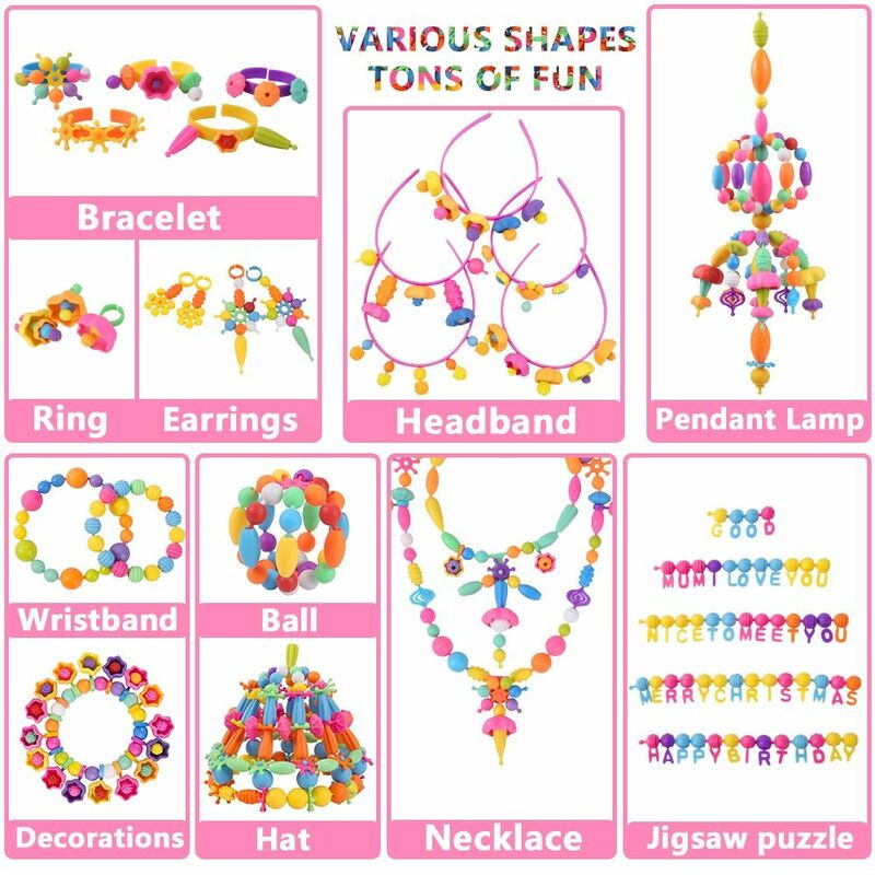 Coloridos Pop Beads para Fazer Jóias, partículas grandes, Snap Bead, Beading sem fio, Princesa Pulseira, Kit DIY, 500PCs