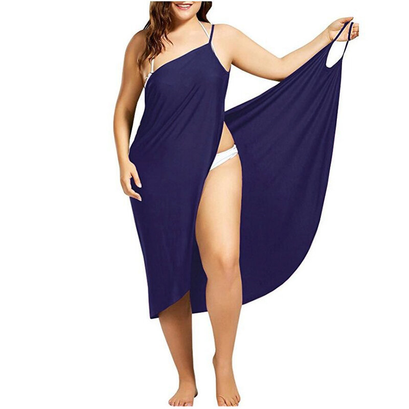 Traje de baño de talla grande para mujer, bufanda, falda de playa, minifalda de playa, Vestido corto, 2023