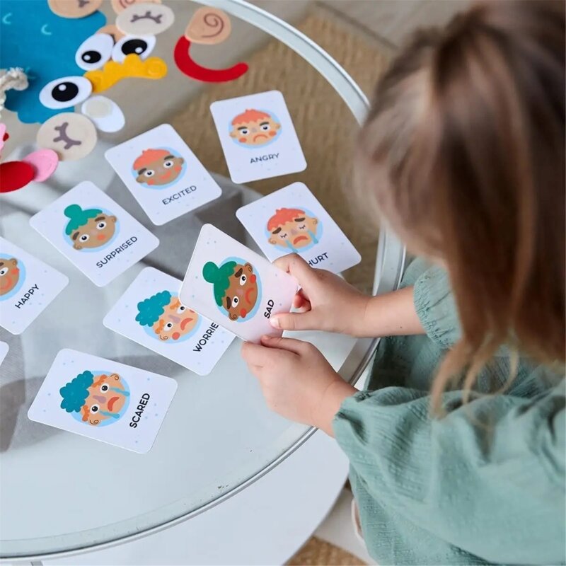 Color Matching Game Expression Emotion Puzzle Toy Kids Montessori Fine Motor Skill Puzzle Learning Gift
