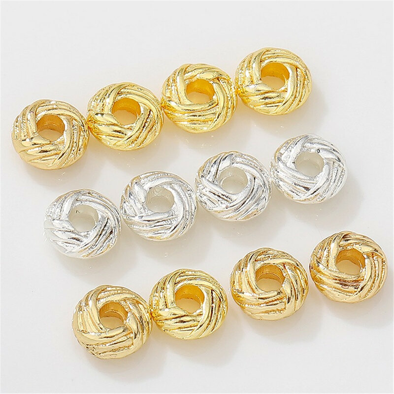14K Gold-filled Pineapple Knots, Loose Beads, Twist Twisted Beads, Handmade DIY Bracelets, Necklaces, Beads, Jewelry Accessories