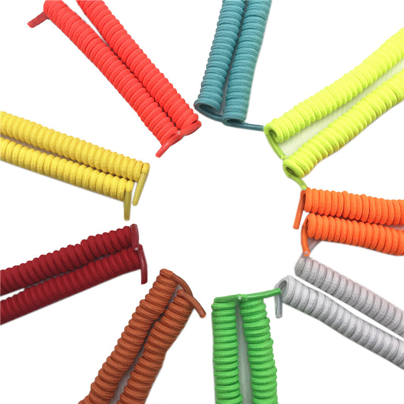 Cordones elásticos rizados en espiral para niños y ancianos, zapatillas informales de 4mm, 12,5 cm, novedad