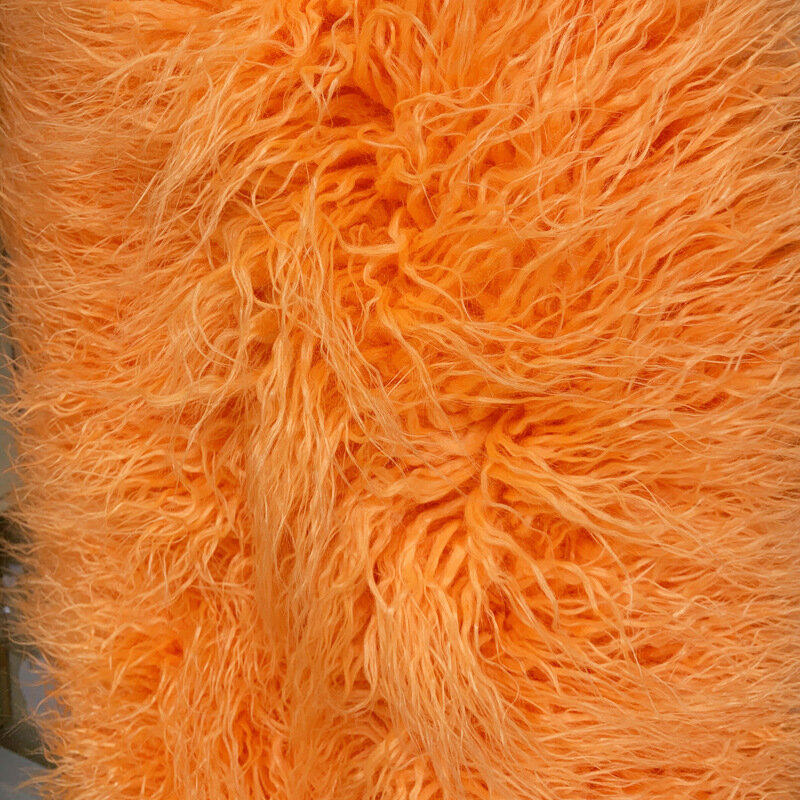 Casaco de pele sintética de comprimento médio feminino, outwear monocromático, solto, gola redonda, lã de cordeiro, estilo coreano, novo, outono, inverno, 2024