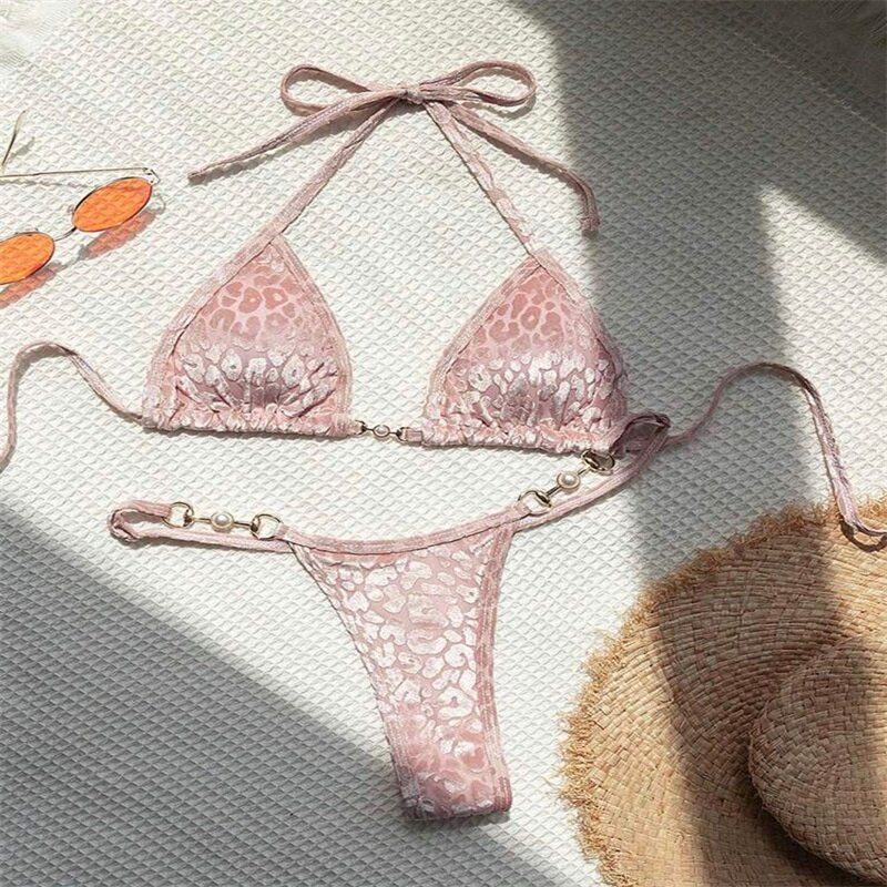 2-delige Dames Bikini Badpak Met Luipaardprint + Ondergoed Zomerfeest Strandvakantie Hete Straatkleding Gewaden