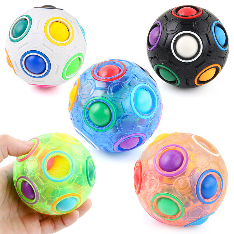 Magic Rainbow Puzzle Bola, Cubo de Velocidade, Divertimento, Apaziguador do Estresse, Quebra-cabeça, Combinar Cores, 3D, Brinquedo para Crianças, Adolescente Adulto