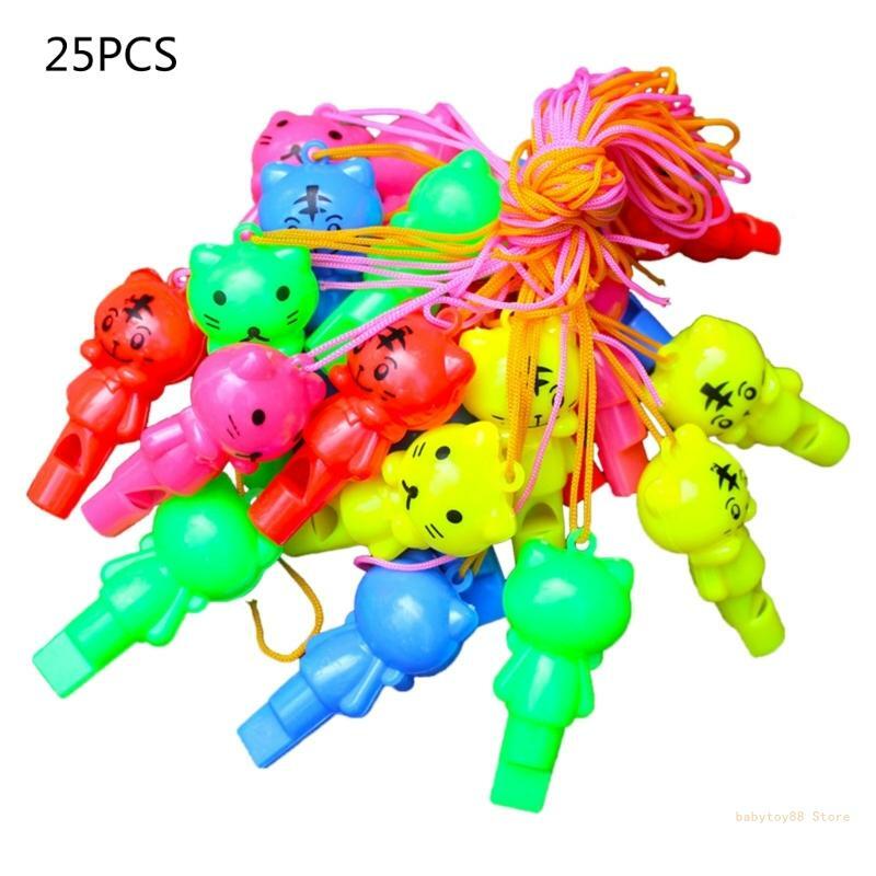 Y4UD 25 個かわいい動物ホイッスルチアリーディングスポーツおもちゃ子供の誕生日パーティー用