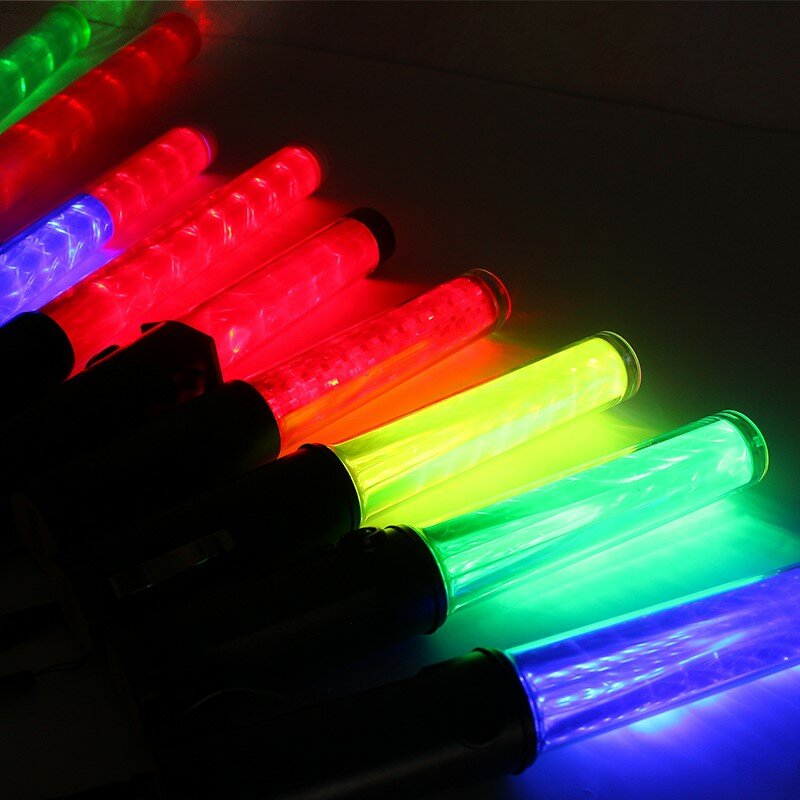 Bastão recarregável do aviso do tráfego, 1PC, 26 cm, 36cm LED Glow Stick, Glow Stick Flash stick Indicador noturno de mão
