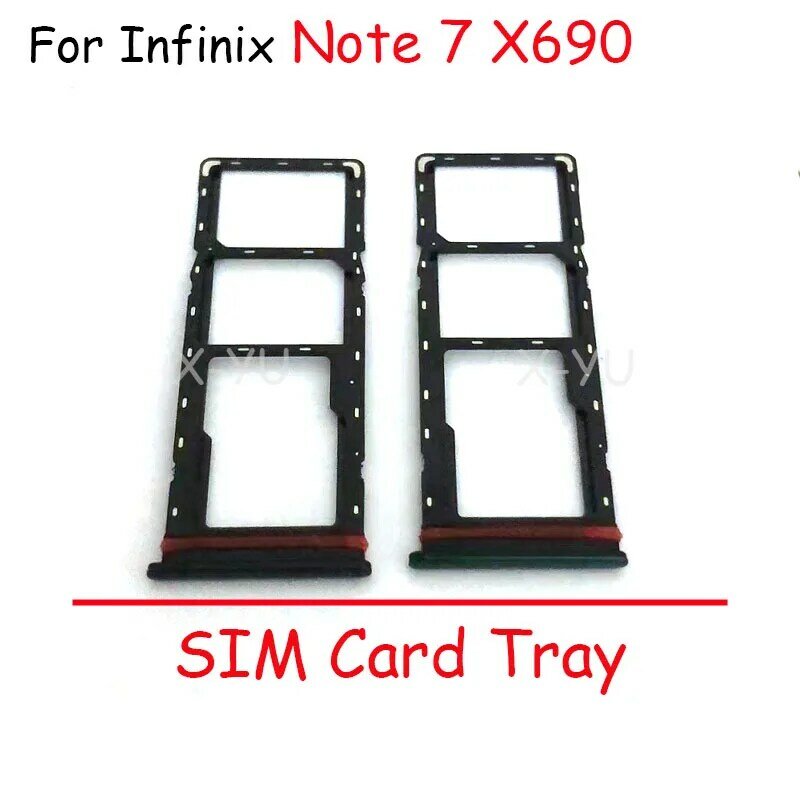 Soporte de lector de bandeja de tarjeta Sim, adaptador de ranura SD, piezas de reparación para Infinix Note 7, X690, X690B, Note 7 Lite, X656, 10 piezas