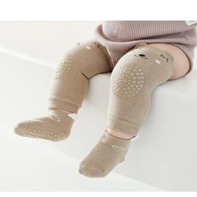 Fall Prevention Crawling Phase Knot Protector Socks Warm Anti Friction Non Slip Floor Socks Breathable Soft and Skin Friendly
