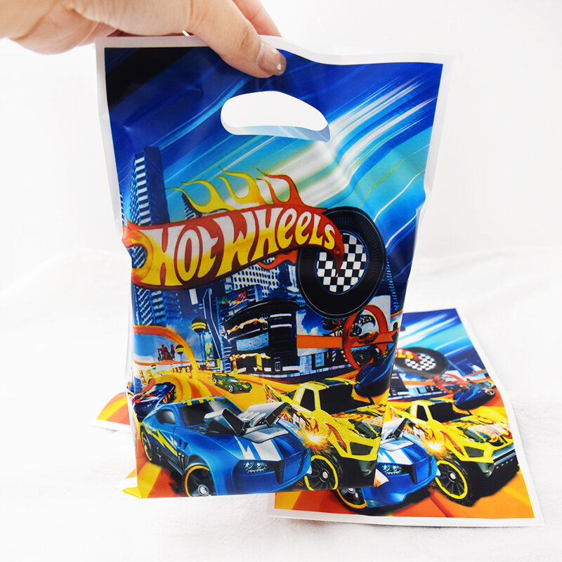 Hot Wheels Gift Bags Chocolate Cookies Candy Bags Flame Car Party Bag Boys Birthday Festival Party Supplies Home Decorations