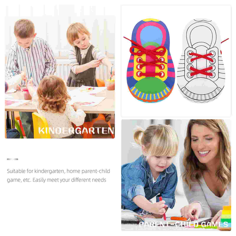 2 Stück malen Schuh brett Schuhe binden Übungs krawatte für Kinder Spielzeug Schnürsenkel bis wie Ihr Trainer Stoff Kleinkind