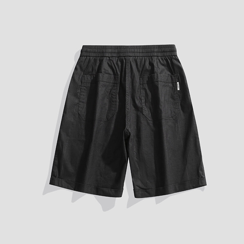 2023 Summer Men Cargo Cotton Shorts Mens Casual Solid Elastic Waist Beach Shorts Spring Jogger Shorts Pants Male Dropshipping