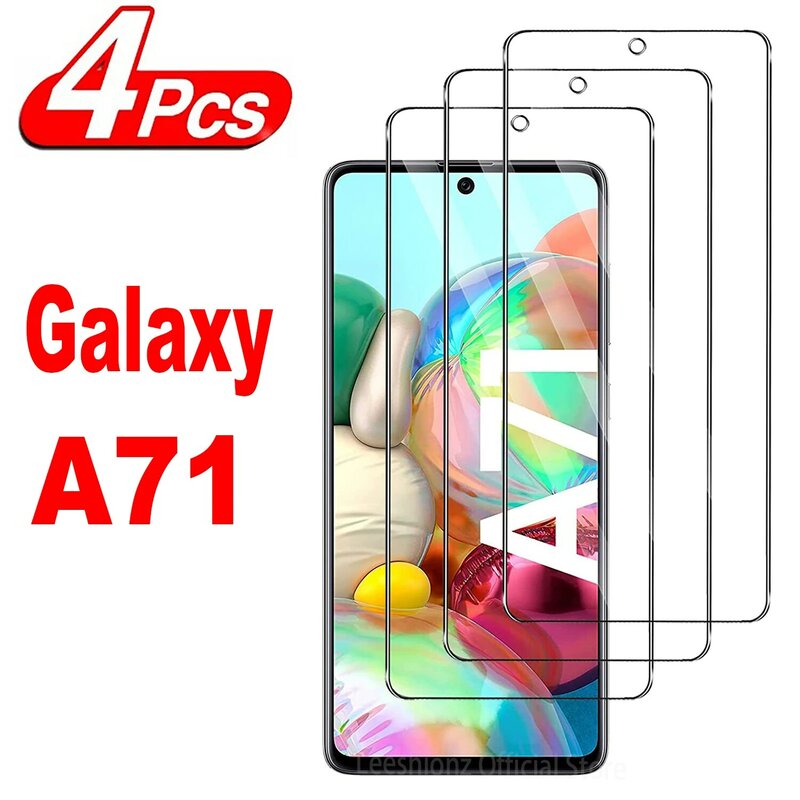 2/4Pcs Screen Protector Glass For Samsung Galaxy A71 Tempered Glass Film