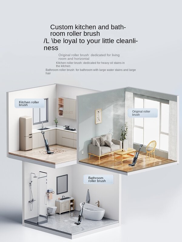 Midea-G5P Aspirador integrado, piso de lavagem livre de poeira, eletrodomésticos inteligentes, sucção, arrasto e lavagem