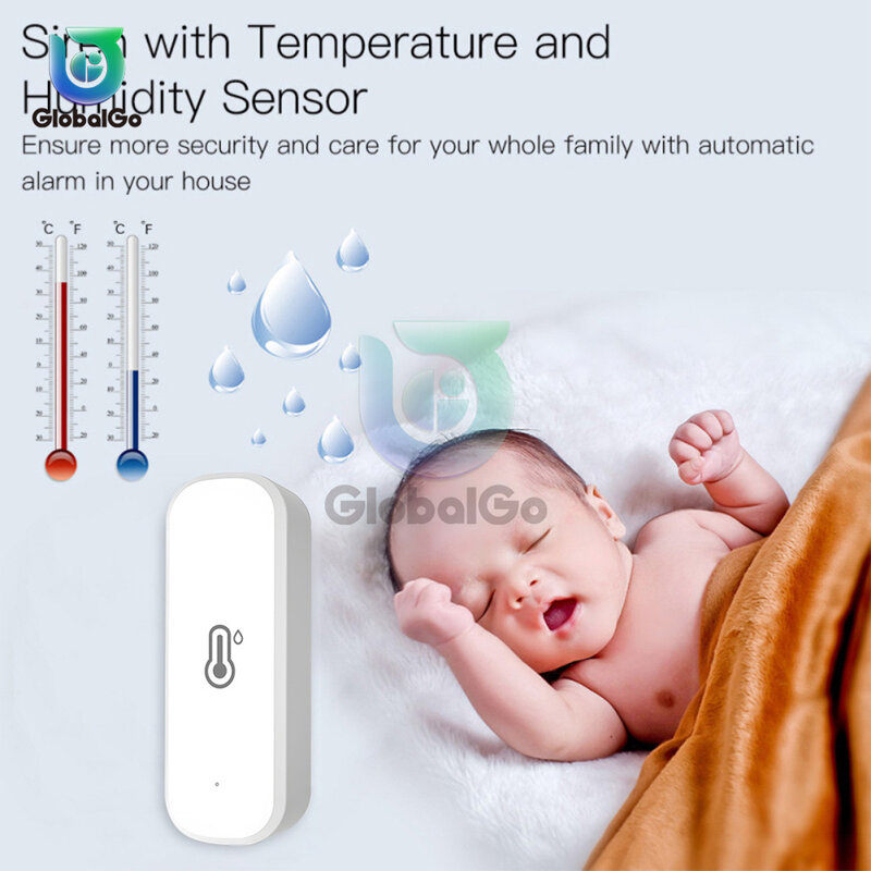 Tuya Zigbee/Wifi Smart Temperatuur En Vochtigheid Sensor Detector Hygrometer Thermometer Smart Home Security Werk