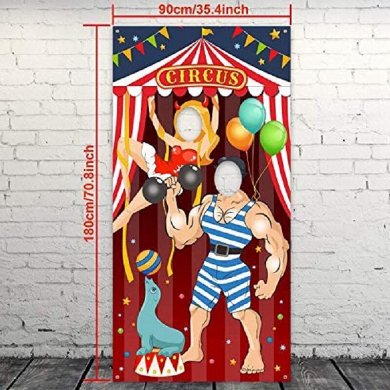 Karnawałowa dekoracja imprezowa Cyrk Karnawałowe zdjęcie Baner na drzwi Rekwizyty tła, duży materiałowy baner na drzwi na karnawał