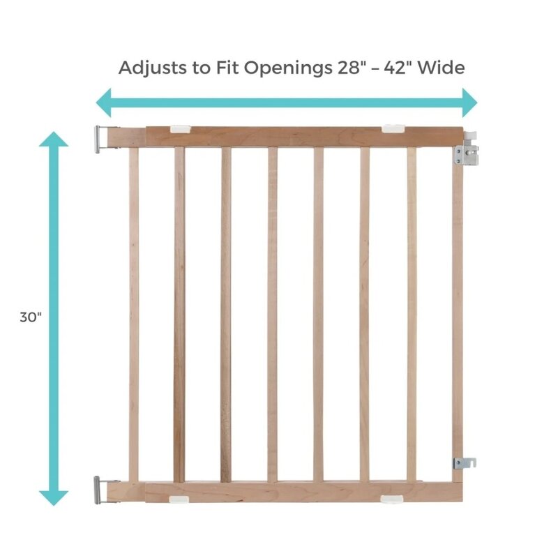 30 дюймов. H x 28-42 дюйма W Wood ворота безопасности для детей