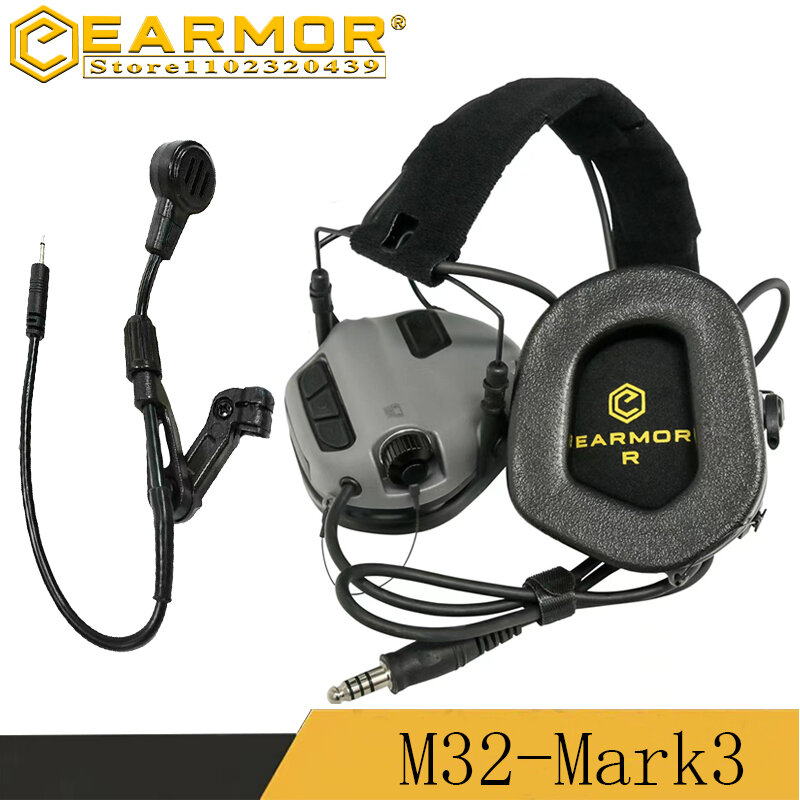 EARMOR-auriculares tácticos militares M32-Mark3 MilPro, estándar militar, MIL-STD-416, Protector auditivo para comunicaciones electrónicas