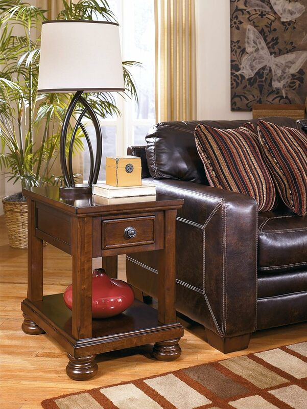Porter traditioneller hand gefertigter rechteckiger Stuhl Beistell tisch, dunkelbraun