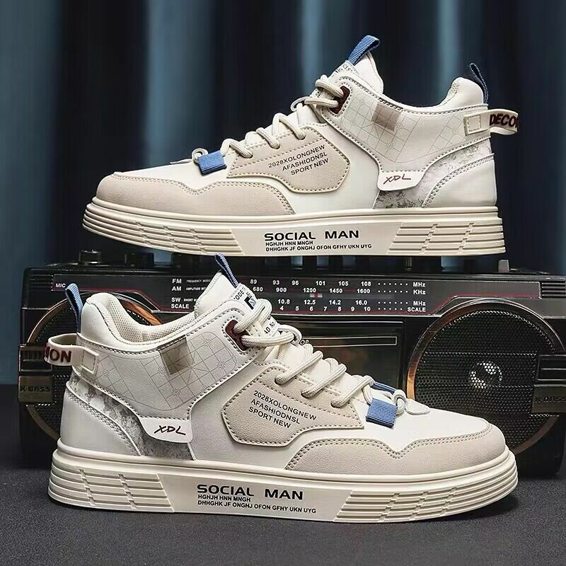 Men's Sneakers 2024Fashion Designer High Top CasualShoe Comfortable Breathable Vulcanize Shoes Quality Platform Lace Up Trainers