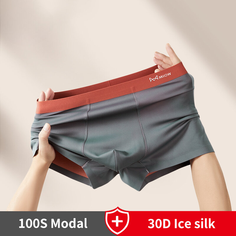 CMENIN 3pcs 100S Modal Men's Underwear Ice Silk 5A Antibacterial Boxer Shorts Seamless Men Panties Male Underpants Boxershorts