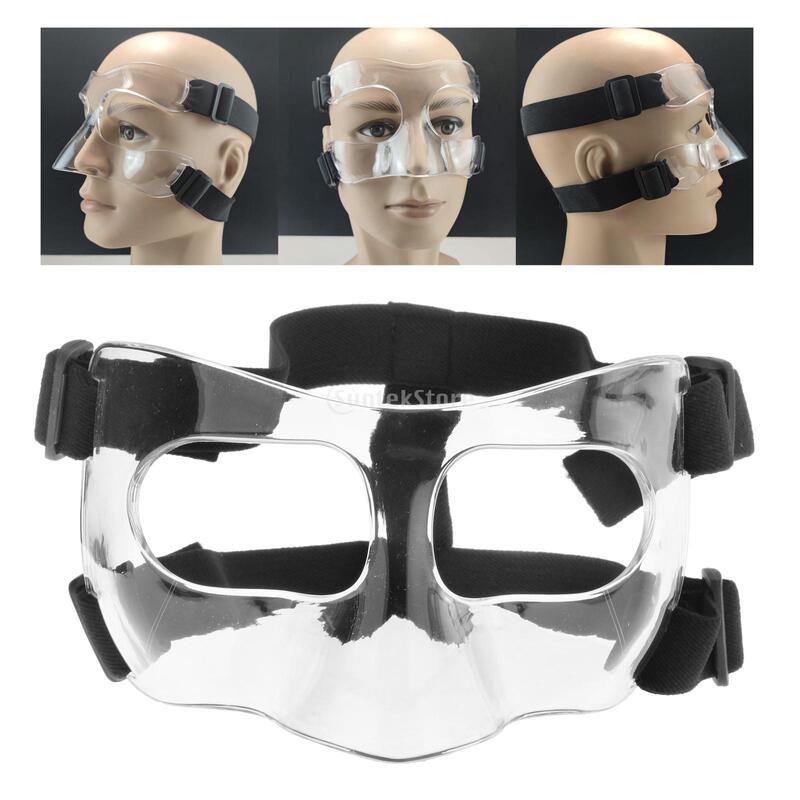 Máscara de baloncesto con correa ajustable, casco deportivo, protector facial y nasal para deportes