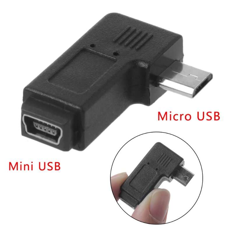 Bộ Chuyển Đổi Đồng Bộ Dữ Liệu Mini USB 5Pin Nữ Sang Micro USB Góc Trái & Phải 90° Dropship