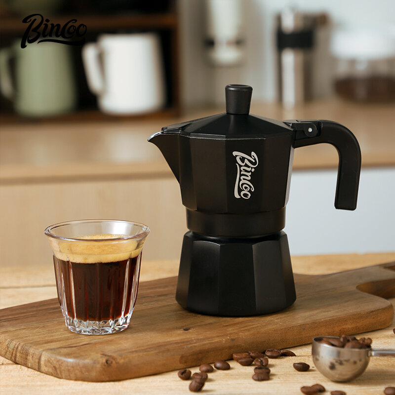 BINCOO Moka Pot kopi katup ganda, Set ekstraksi Pot kopi Italia dan Duo Espresso untuk rumah berkemah dan luar ruangan