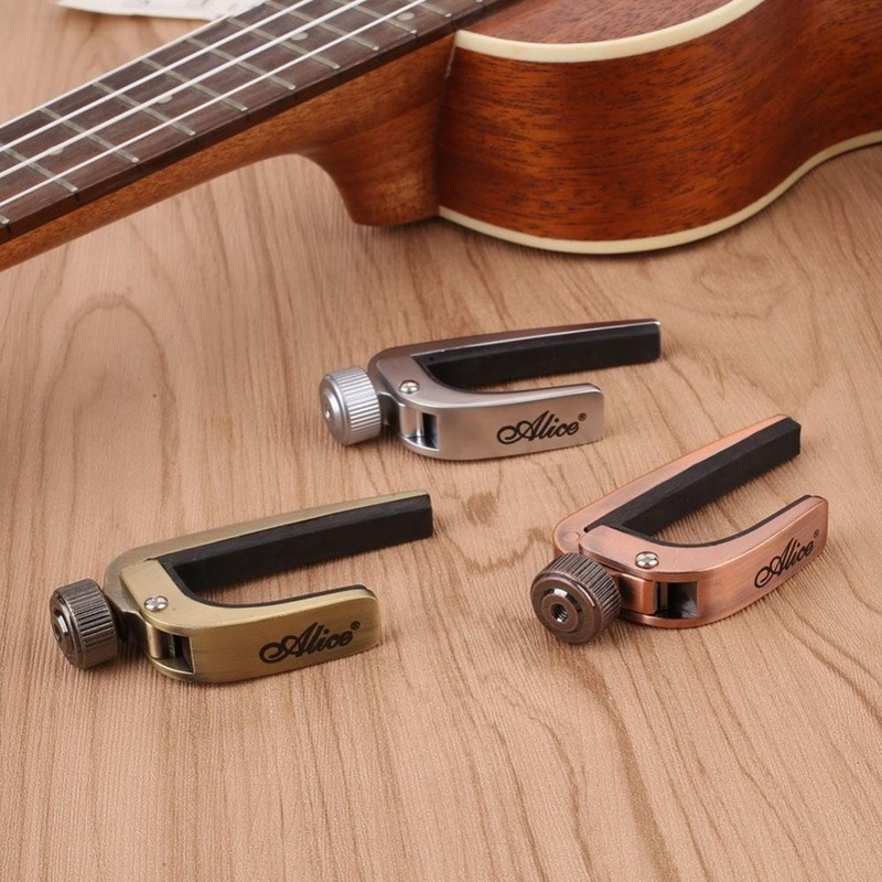 Single-Handed Tune Clamp Trigger, Metal Capo, Capo para guitarra acústica elétrica, baixo, violino, cavaquinho, 3 cores
