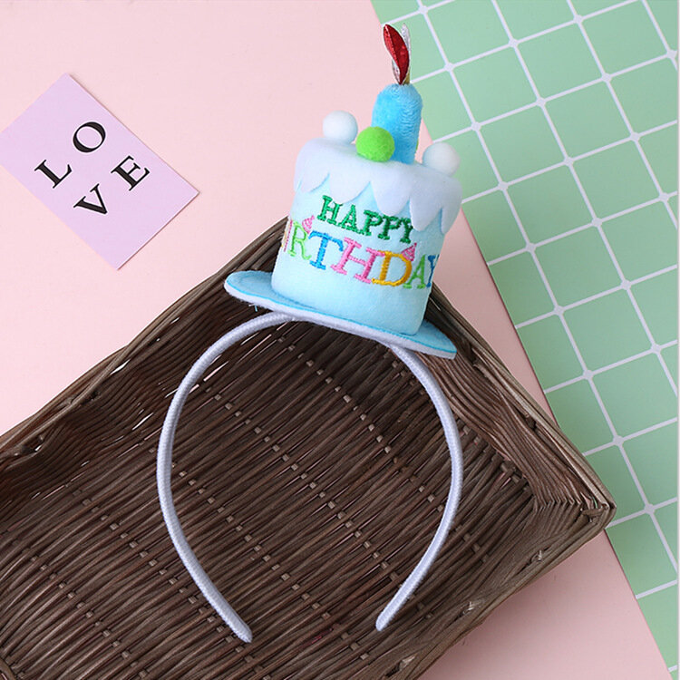 Birthday Cake Candle Style Soft Birthday Party Hat Photograph Decoration Costume Accessories Items Supplies