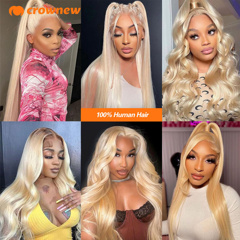 Perruque Lace Front Wig 613 naturelle, cheveux humains, pre-plucked, sans colle, pre-plucked, pre-plucked, couleur blond miel, 13x6