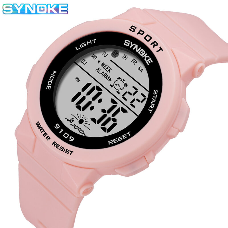 Часы наручные для мальчиков и девочек, модные цифровые спортивные водонепроницаемые, с будильником, 50 м