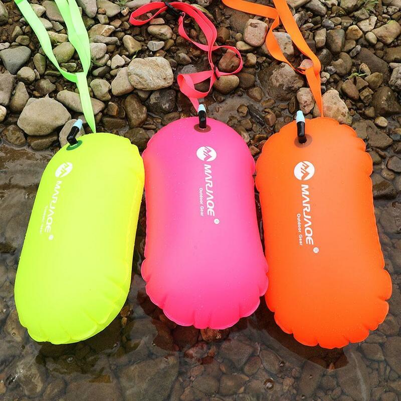 Bolsa seca de cubo de natación de PVC, boya de natación abierta inflable de 20L, bolsa flotante de remolque, bolsas de aire dobles impermeables, bolsas de seguridad para deportes acuáticos
